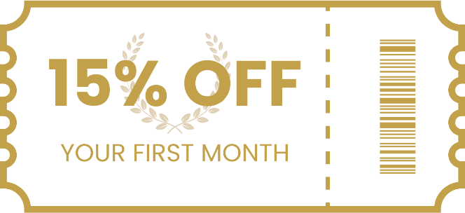 15% OFF your first month